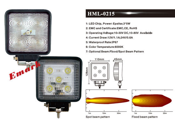 Stelle LED 4Pcs 15w 1220LM nebeln helle Arbeits-Lampe des E-Kennzeichen-LED ein